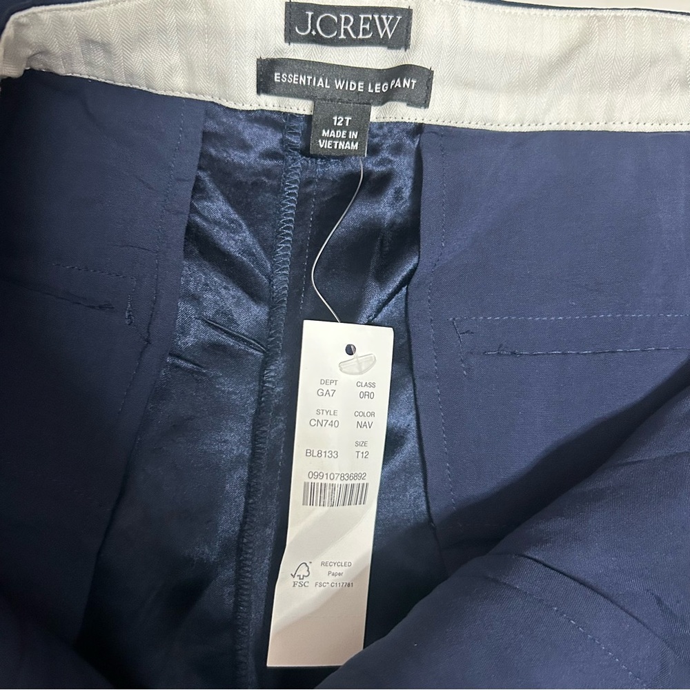 J.Crew Tall Essential wide-leg pant in textured satin (12T) - Picture 6 of 10